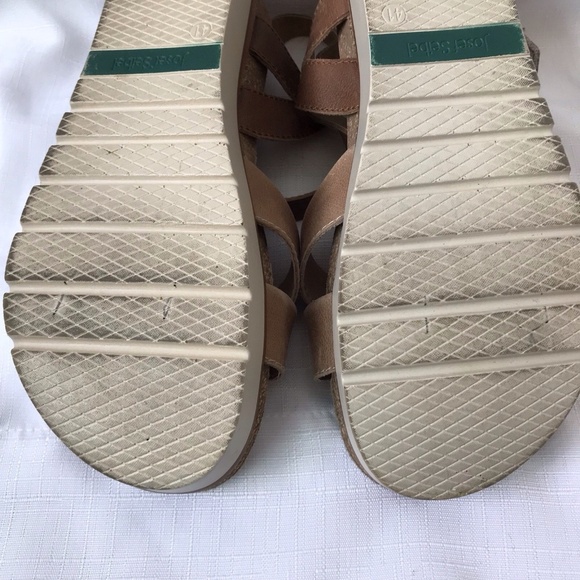 Josef Seibel Womens Size 41 Belluno Leather Sandals Ankle Strap Shoes Tan - Picture 10 of 11